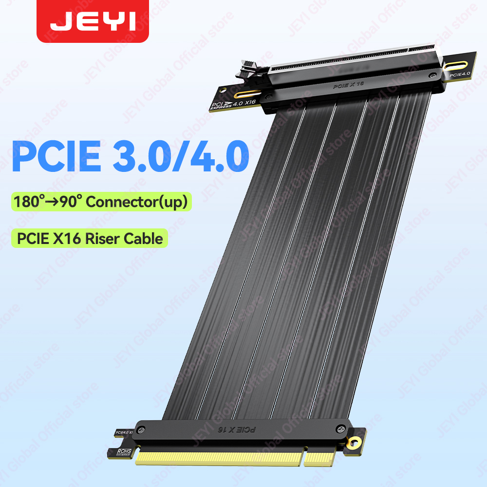 Pcie 4.0 X16 Riser Cable 90 Degree - Cabo Riser JEYI PCIe 4.0 90