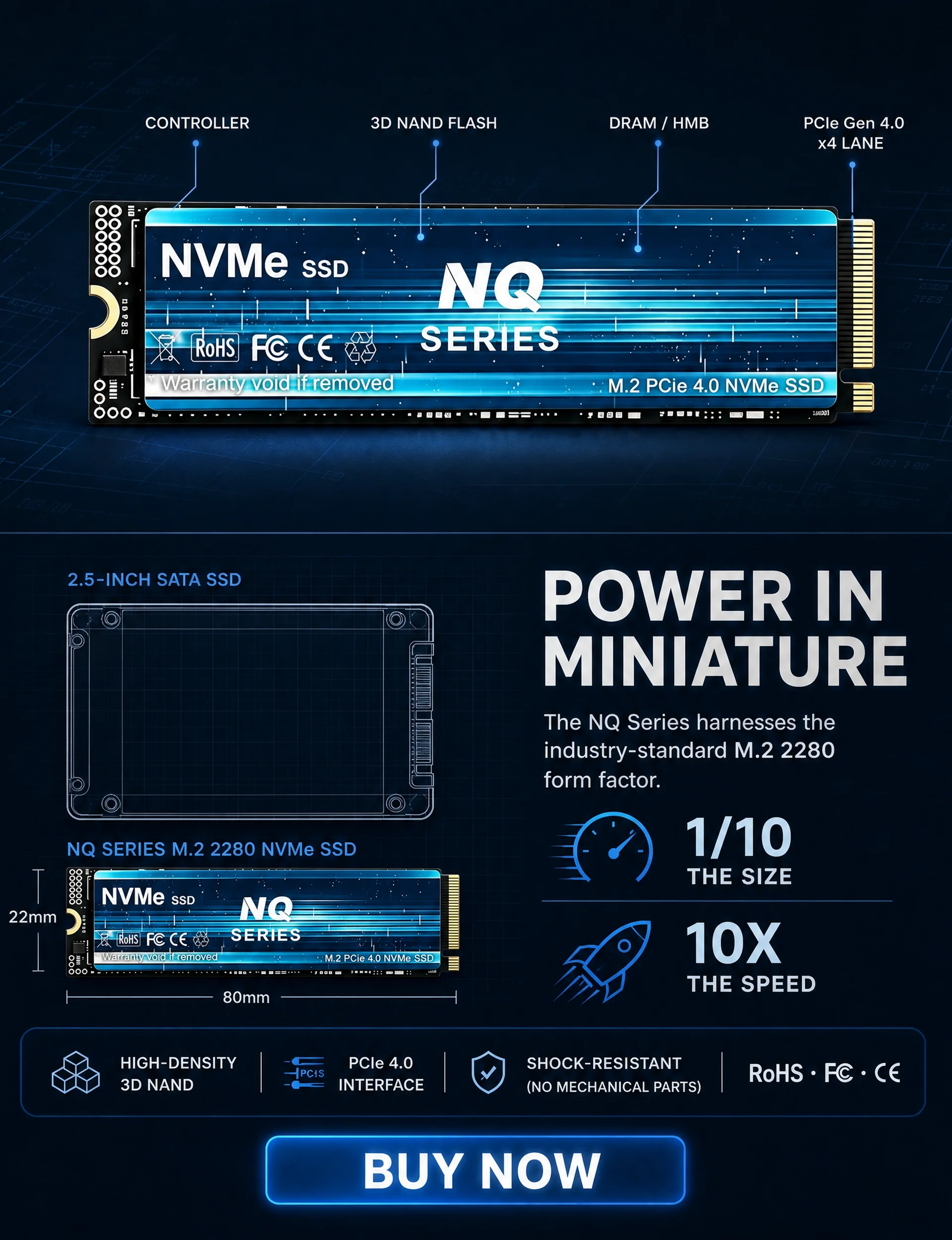 SSD NVMe da Série NQ, unidade  - M.2 Nvme 4Tb Pcie 4.0 Ssd avaliação e preço