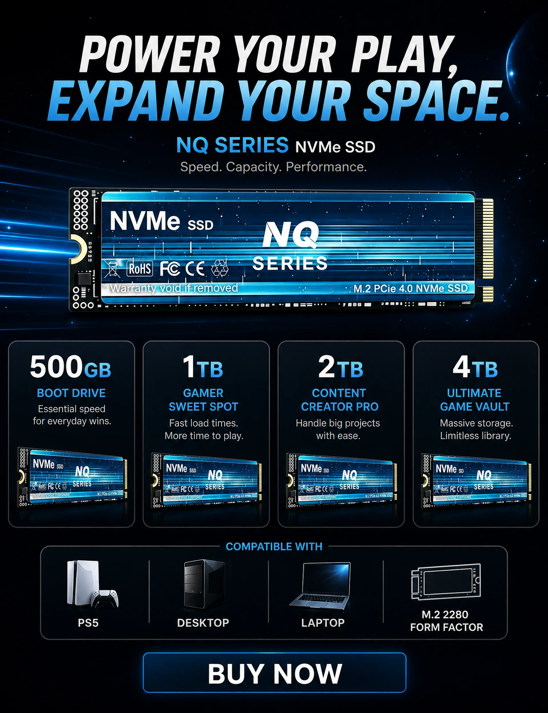 SSD NVMe da Série NQ, unidade  - M.2 Nvme 4Tb Pcie 4.0 Ssd avaliação e preço